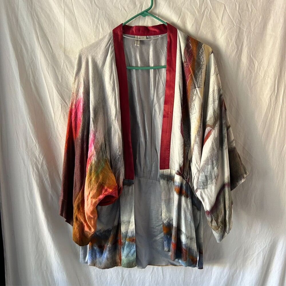 Anthropologie Blink London Kimono Medium Abstract Duster Jacket Cardigan